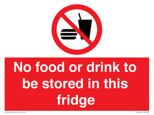 PH7882: No food or drink to be stored in this fridge