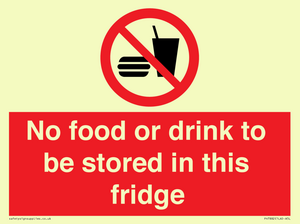 PH7882: No food or drink to be stored in this fridge