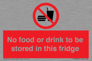 PH7882: No food or drink to be stored in this fridge