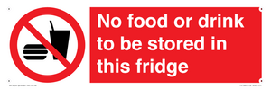 PH7882: No food or drink to be stored in this fridge