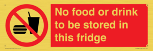 PH7882: No food or drink to be stored in this fridge