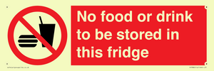 PH7882: No food or drink to be stored in this fridge