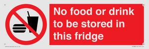 PH7882: No food or drink to be stored in this fridge