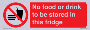 PH7882: No food or drink to be stored in this fridge