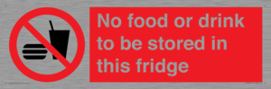 PH7882: No food or drink to be stored in this fridge