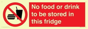 PH7882: No food or drink to be stored in this fridge