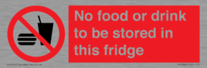 PH7882: No food or drink to be stored in this fridge