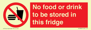 PH7882: No food or drink to be stored in this fridge