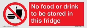 PH7882: No food or drink to be stored in this fridge