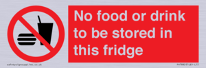 PH7882: No food or drink to be stored in this fridge