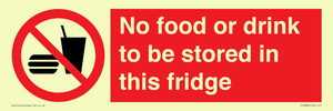 PH7882: No food or drink to be stored in this fridge