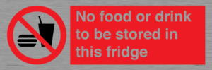 PH7882: No food or drink to be stored in this fridge