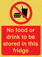 PH7882: No food or drink to be stored in this fridge