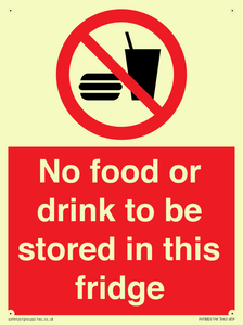 PH7882: No food or drink to be stored in this fridge