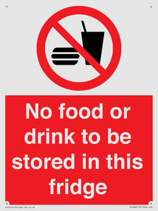 PH7882: No food or drink to be stored in this fridge