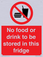 PH7882: No food or drink to be stored in this fridge
