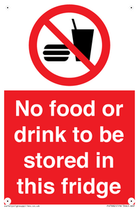 PH7882: No food or drink to be stored in this fridge