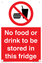 PH7882: No food or drink to be stored in this fridge