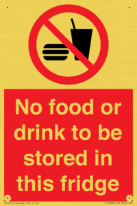 PH7882: No food or drink to be stored in this fridge