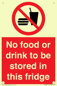 PH7882: No food or drink to be stored in this fridge