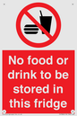PH7882: No food or drink to be stored in this fridge