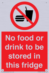 PH7882: No food or drink to be stored in this fridge