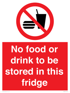 PH7882: No food or drink to be stored in this fridge