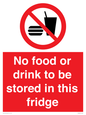 PH7882: No food or drink to be stored in this fridge