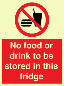 PH7882: No food or drink to be stored in this fridge