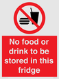 PH7882: No food or drink to be stored in this fridge