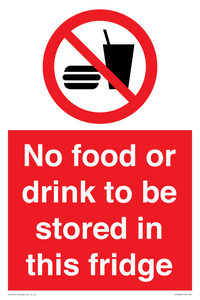 PH7882: No food or drink to be stored in this fridge
