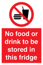 PH7882: No food or drink to be stored in this fridge