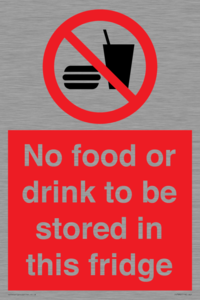 PH7882: No food or drink to be stored in this fridge
