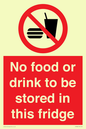 PH7882: No food or drink to be stored in this fridge