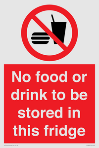 PH7882: No food or drink to be stored in this fridge