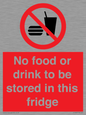 PH7882: No food or drink to be stored in this fridge
