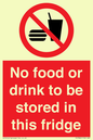 PH7882: No food or drink to be stored in this fridge