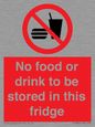 PH7882: No food or drink to be stored in this fridge