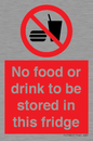 PH7882: No food or drink to be stored in this fridge