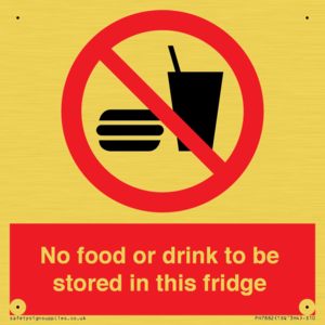PH7882: No food or drink to be stored in this fridge