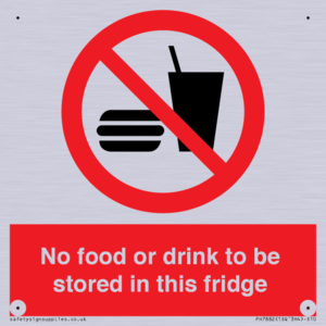 PH7882: No food or drink to be stored in this fridge
