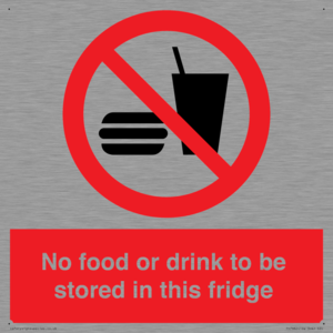 PH7882: No food or drink to be stored in this fridge