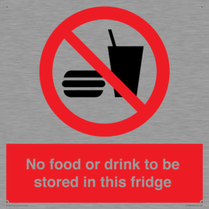 PH7882: No food or drink to be stored in this fridge