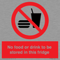 PH7882: No food or drink to be stored in this fridge
