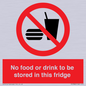PH7882: No food or drink to be stored in this fridge