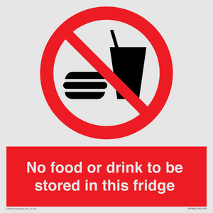 PH7882: No food or drink to be stored in this fridge