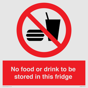 PH7882: No food or drink to be stored in this fridge