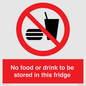 PH7882: No food or drink to be stored in this fridge