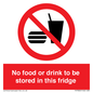 PH7882: No food or drink to be stored in this fridge