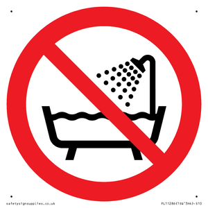 PL11286: P026 Prohibition: Do not use this device in a bathtub, shower, or water-filled reservoir